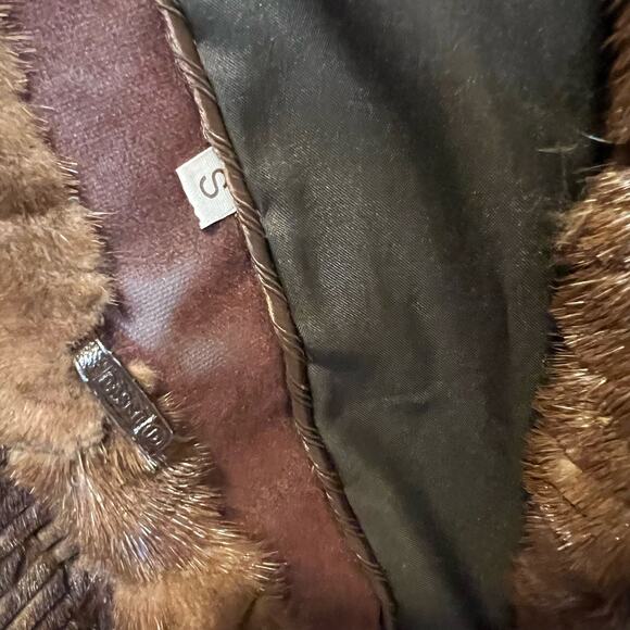 Vintage Filimegas Brown Mink Long Fur Winter Coat Size Medium - Picture 16 of 16